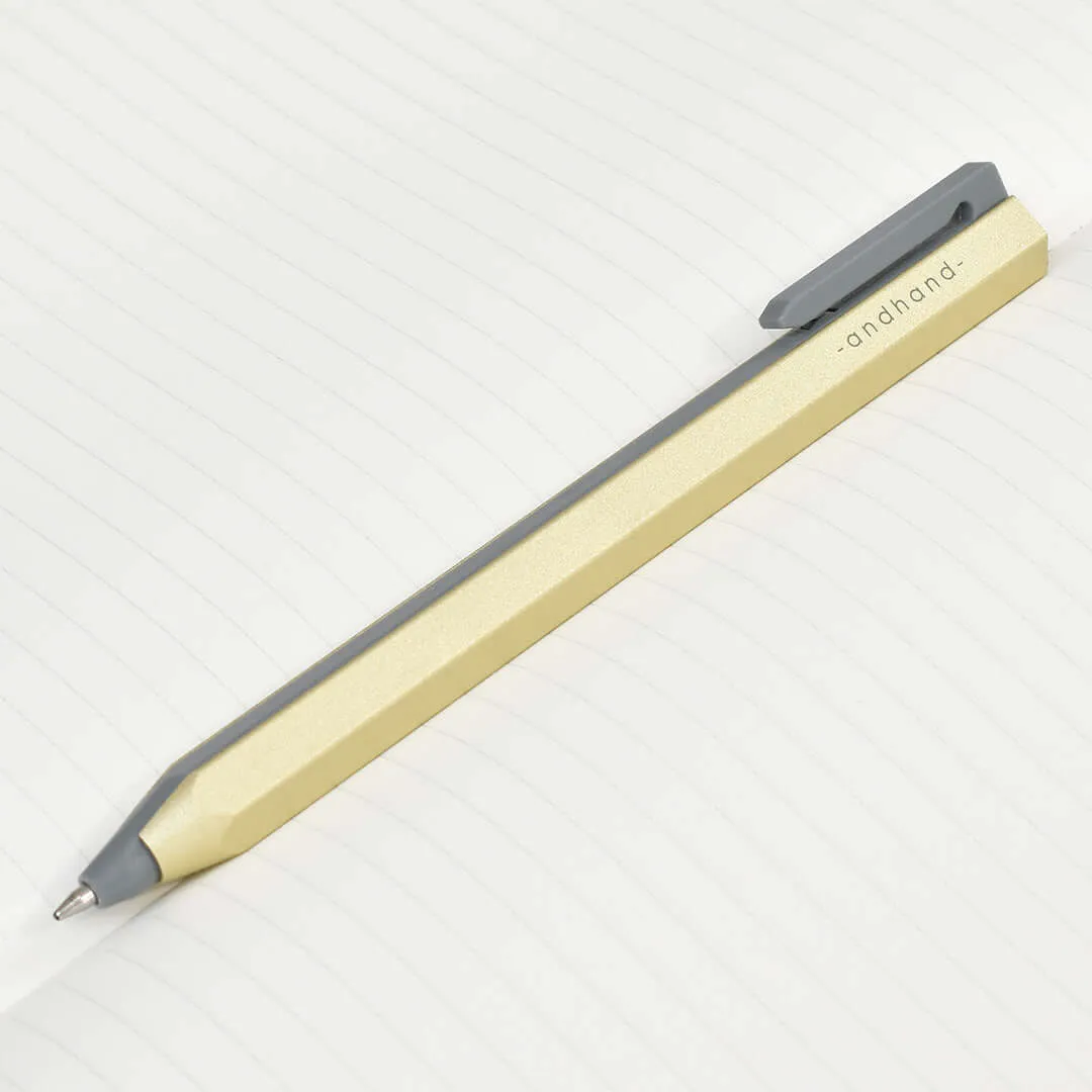 Andhand Core Retractable Ballpoint Pen Gold Lustre